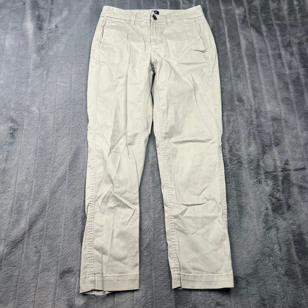J.Crew Womens Khaki Tan Stretch Chino Pants Size 0 Straight Leg Trousers 15535